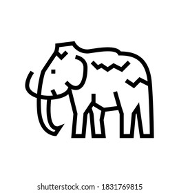 vector de icono de la línea animal de mamut. signo animal de mamut. símbolo de contorno aislado ilustración negra