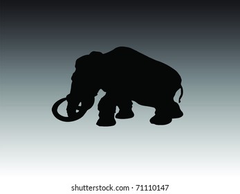 mammoth animal vector silhouette