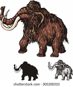 Mammoth. Brown mammoth with the big tusks.