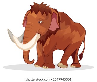 Mammoth cartoon illustration isolated on white background.