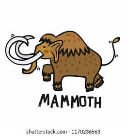 Mammoth cartoon vector illustration doodle style 