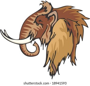 Mammoth Character on white background