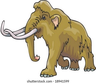 Mammoth Character on white background