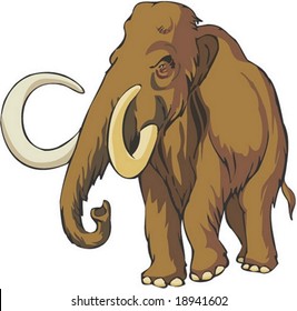 Mammoth Character on white background