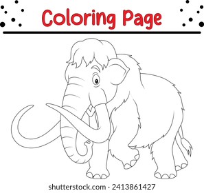 Mammoth coloring page for kids