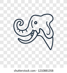 Mammoth concept vector linear icon isolated on transparent background, Mammoth concept transparency concept in outline style