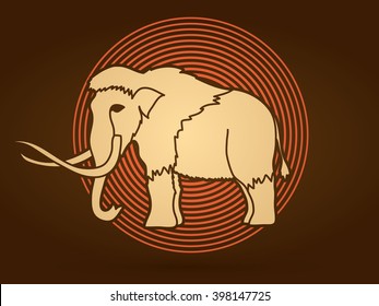 Mammoth designed on line cycle background graphic vector.