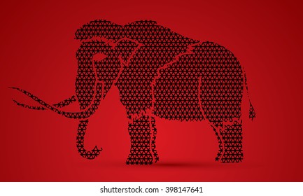 Mammoth designed using line geometric pattern graphic vector.