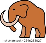 mammoth elephant extinct animal wild Outline