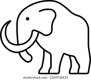 mammoth elephant extinct animal wild Outline