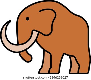 mammoth elephant extinct animal wild Outline