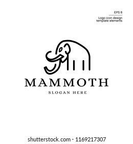 Mammoth, Elephant logo icon design template elements