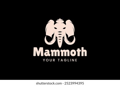 mammoth elephant logo vector icon illustration. mammoth ancient animal line logo mascot design.