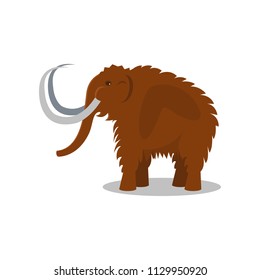 Mammoth, extinct animal of Stone Age vector Illustration on a white background