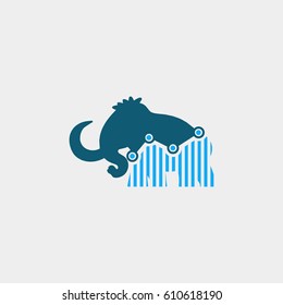 mammoth finance logo. animal logo with statistic concept