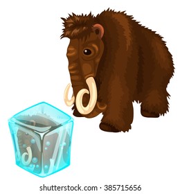 Mammoth frozen in ice. Vector illustration.