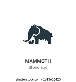 Mammoth glyph icon vector on white background. Flat vector mammoth icon symbol sign from modern stone age collection for mobile concept and web apps design.