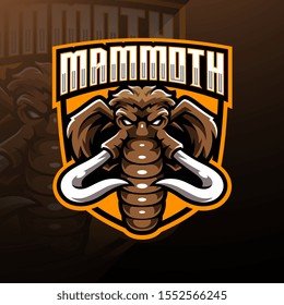 Mammoth head esport mascot logo design