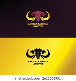 Mammoth head logo blending tradition and logistics – ideal for transport or cargo businesses.