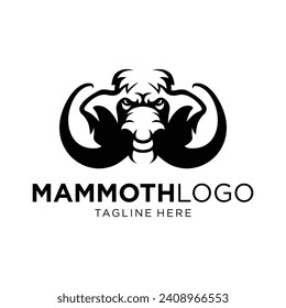 Mammoth Head Logo Design. Simple and Modern. Vector illustration