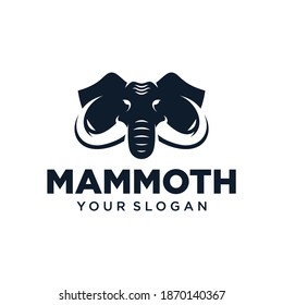 Mammoth head logo design vector template