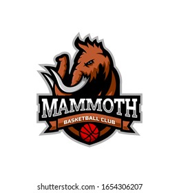 Mammoth head mascot logo for the Basketball team logo. vector illustration. can be used for your team logo. printed on t-shirts and so on.