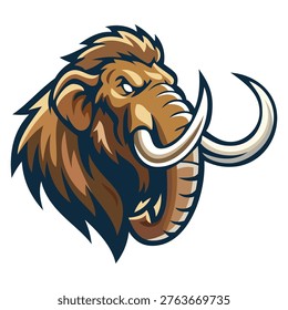 mammoth head mascot logo design vector