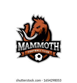 Mammoth head mascot logo for the soccer team logo. vector illustration. can be used for your team logo. printed on t-shirts and so on.