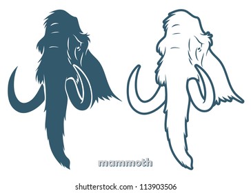 Mammoth head - vector illustration