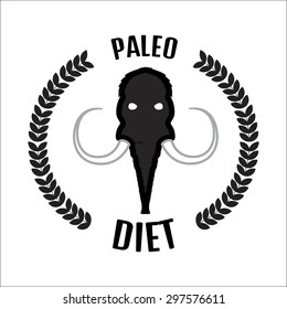 Mammoth Head. Mammoth Vector Logo.Paleo Diet Logo