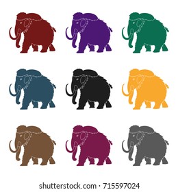 Mammoth icon in black style isolated on white background. Dinosaurs and prehistoric symbol stock vector illustration.