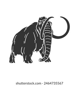 Mammoth Icon Silhouette Illustration. Animals Vector Graphic Pictogram Symbol Clip Art. Doodle Sketch Black Sign.