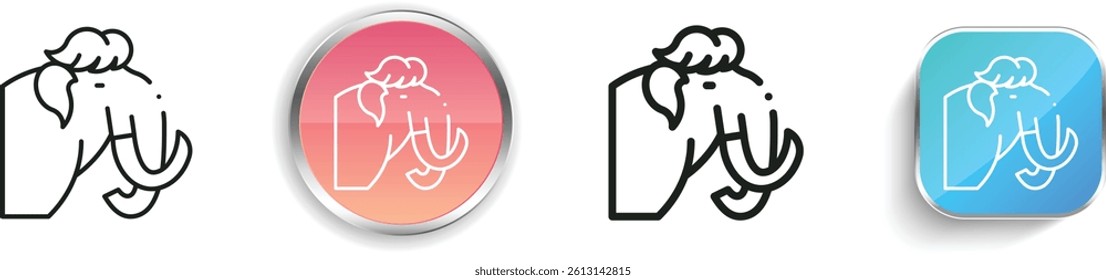 mammoth icon. Thin Linear, Regular and Button Style Design Isolated On White Background