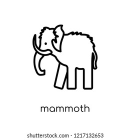 mammoth icon. Trendy modern flat linear vector mammoth icon on white background from thin line collection, outline vector illustration