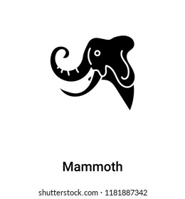 Mammoth icon vector isolated on white background, logo concept of Mammoth sign on transparent background, filled black symbol