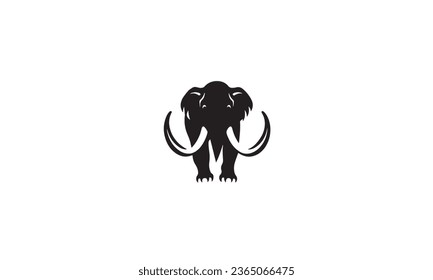 Mammoth icon vector, solid black logo illustration, black pictogram isolated on white background