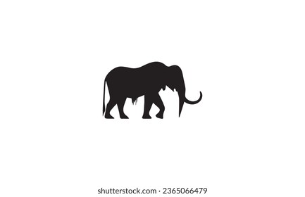 Mammoth icon vector, solid black logo illustration, black pictogram isolated on white background