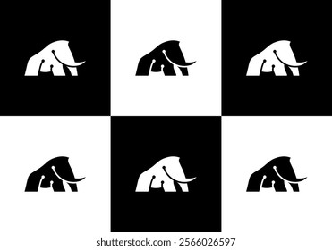 mammoth illustration vector logo modern