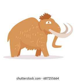 Mammoth. Isolated art on white background. Vector. Cartoon. Flat