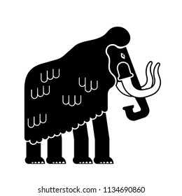 Mammoth isolated. Prehistoric elephant on white background. Giant animal Jurassic period. Vector illustration
