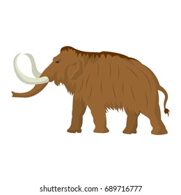 Mammoth large extinct elephant of Pleistocene epoch vector illustration