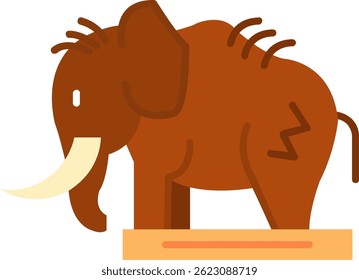 Design de ícone de vetor de linha de mamute