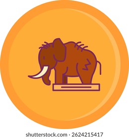 Design de ícone de vetor de linha de mamute