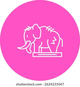Design de ícone de vetor de linha de mamute