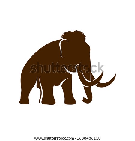 Mammoth logo design vector template. Silhouette of Mammoth design illustration