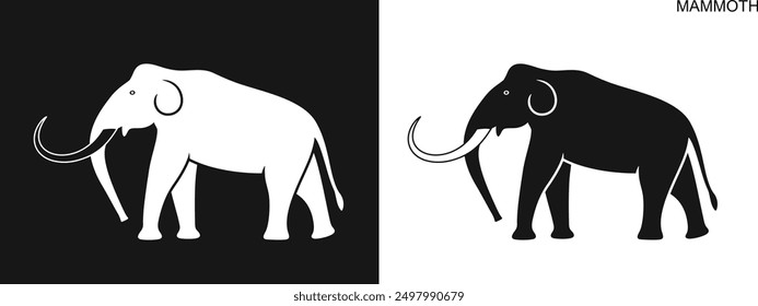 Mammoth logo. Isolated mammoth on white background
