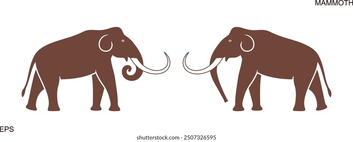 Mammoth logo. Isolated mammoth on white background