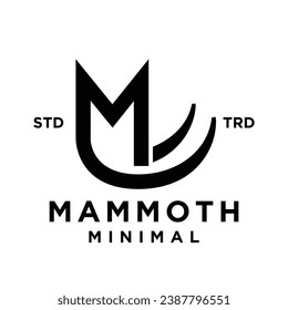Mammoth M initial letter design template