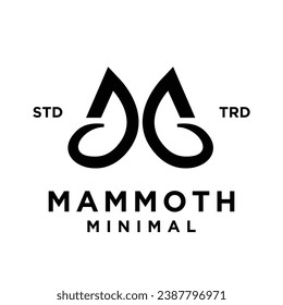 Mammoth M initial letter design template