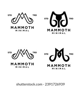 Mammoth M initial letter design template